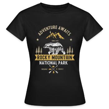 Rocky-Mountain-Nationalpark - Frauen T-Shirt - Schwarz - Vorne - AI Model Female 172 dark (172cm)