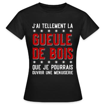 Humour Gueule de Bois Fêtard Fêtarde - T-shirt Femme - noir - Devant - AI Model Female 172 dark (172cm)