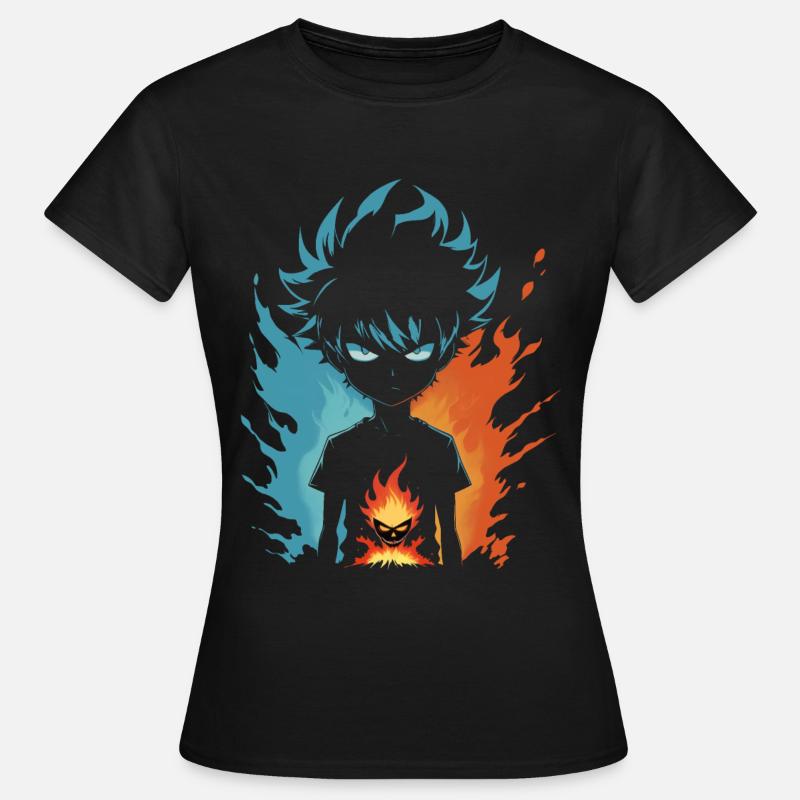Flame boy with mask power - Women's T-Shirt - black
