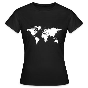 Weltkarte - Frauen T-Shirt - Schwarz - Vorne - AI Model Female 172 dark (172cm)