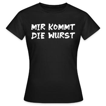 MIR KOMMT DIE WURST - Frauen T-Shirt - Schwarz - Vorne - AI Model Female 172 dark (172cm)