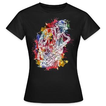 Abstrakt Saxophon - Frauen T-Shirt - Schwarz - Vorne - AI Model Female 172 dark (172cm)