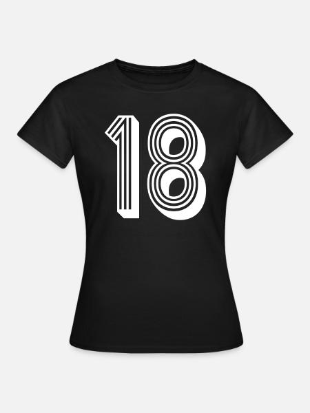 18 years number jersey 18 T-shirt 18 - Women's T-Shirt - black