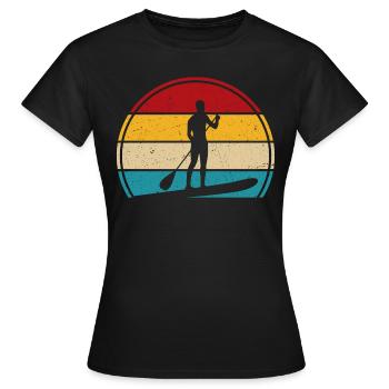 Retro paddle paddle surf paddle surf paddle surf - Women's T-Shirt - black - Front - AI Model Female 172 dark (172cm)