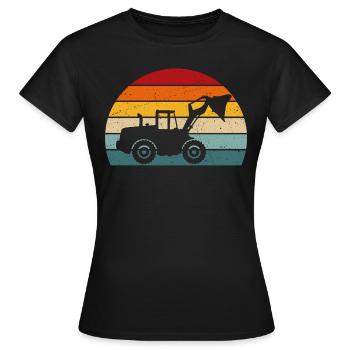 Chargeuse sur pneus rétro chargeuse sur pneus driver - T-shirt Femme - noir - Devant - AI Model Female 172 dark (172cm)