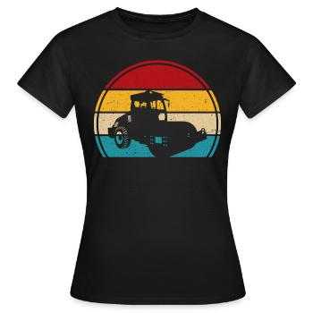 Walze retro t-shirt Straßenwalze - Frauen T-Shirt - Schwarz - Vorne - AI Model Female 172 dark (172cm)