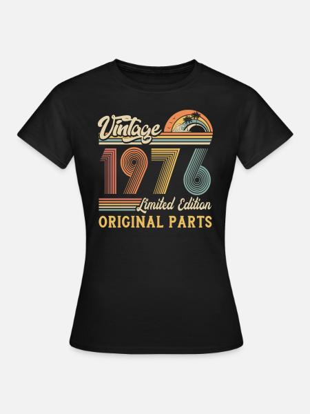 Vintage 1976 limited edition original parts - Dame-T-shirt - sort