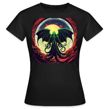 Monstre immortel de Cthulhu dans l’univers - T-shirt Femme - noir - Devant - AI Model Female 172 dark (172cm)