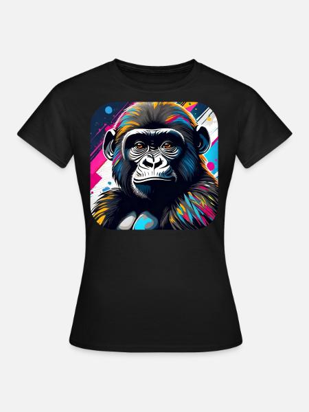 Gorille cool dans le style graffiti - T-shirt Femme - noir