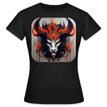 Taureau diabolique - T-shirt Femme - noir - Devant - AI Model Female 172 dark (172cm)