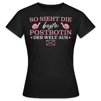 Paketdienst Zustellerin Beste Postbotin Geschenk - Frauen T-Shirt - Schwarz - Vorne - AI Model Female 172 dark (172cm)