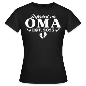 Schwangerschaftsverkündung Werdende Oma 2025 - Frauen T-Shirt - Schwarz - Vorne - AI Model Female 172 dark (172cm)