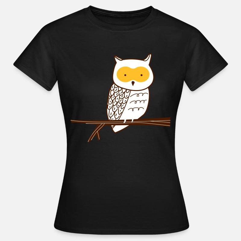 Die Eule - Frauen T-Shirt - Schwarz