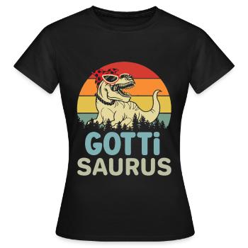 Gotti Saurus Gotti Schweiz Patentante - Frauen T-Shirt - Schwarz - Vorne - AI Model Female 172 dark (172cm)