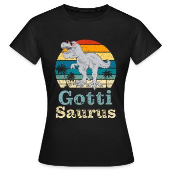 Gotti Saurus Gotti Schweiz Patentante - Frauen T-Shirt - Schwarz - Vorne - AI Model Female 172 dark (172cm)