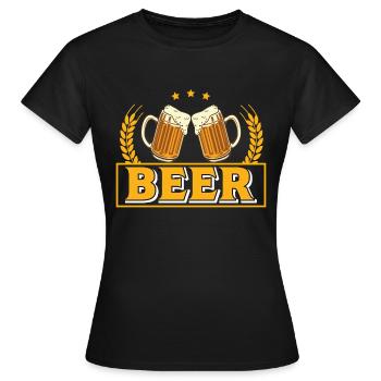 Bière Bière Amateurs de bière Buveurs de bière - T-shirt Femme - noir - Devant - AI Model Female 172 dark (172cm)