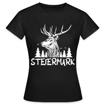 Styrie - T-shirt Femme - noir - Devant - AI Model Female 172 dark (172cm)