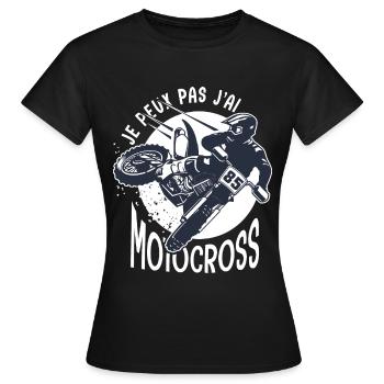 Motocross je peux pas j ai motocross sport moto - T-shirt Femme - noir - Devant - AI Model Female 172 dark (172cm)