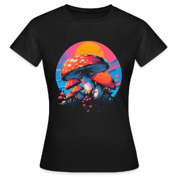 Amanite tue-mouches - T-shirt Femme - noir - Devant - AI Model Female 172 dark (172cm)