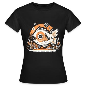 Funny Fish - Women's T-Shirt - black - Front - AI Model Female 172 dark (172cm)