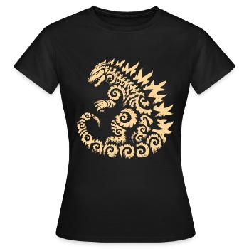 Prehistorical Godzi - Women's T-Shirt - black - Front - AI Model Female 172 dark (172cm)