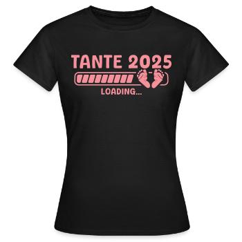 Werdende Tante 2025 loading - Frauen T-Shirt - Schwarz - Vorne - AI Model Female 172 dark (172cm)