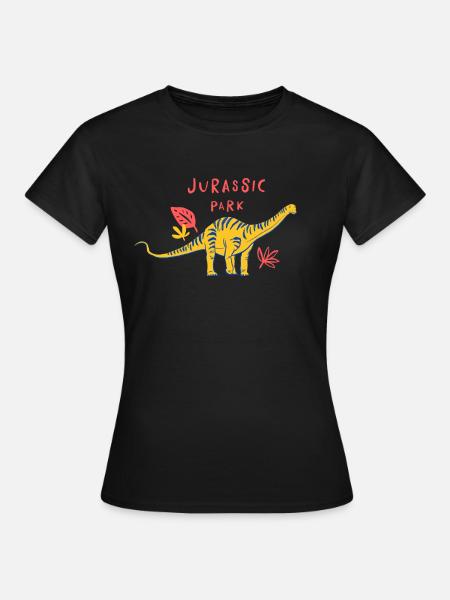 Jurassic Park Brachiosaurus Geel En Blauw - Vrouwen T-shirt - zwart