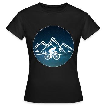Vélo vélo montagnes - T-shirt Femme - noir - Devant - AI Model Female 172 dark (172cm)