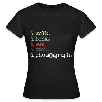 Photographie photographie appareil photo - T-shirt Femme - noir - Devant - AI Model Female 172 dark (172cm)