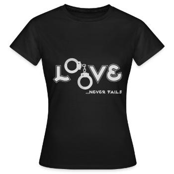 Liebe Handschellen - Frauen T-Shirt - Schwarz - Vorne - AI Model Female 172 dark (172cm)