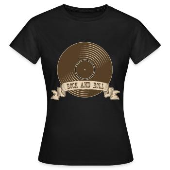 Rock n roll Rock Rock and Roll Vinyle - T-shirt Femme - noir - Devant - AI Model Female 172 dark (172cm)