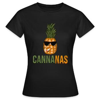 Cannabis Ananas lustig Weed Kiffer kiffen - Frauen T-Shirt - Schwarz - Vorne - AI Model Female 172 dark (172cm)