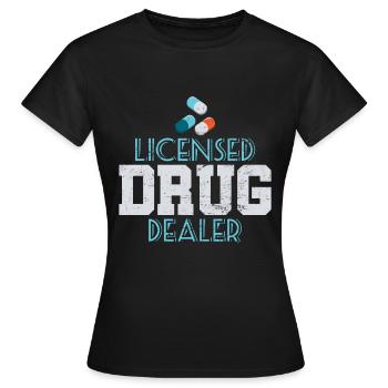 Pharmacist medication pharmacy funny - Women's T-Shirt - black - Front - AI Model Female 172 dark (172cm)