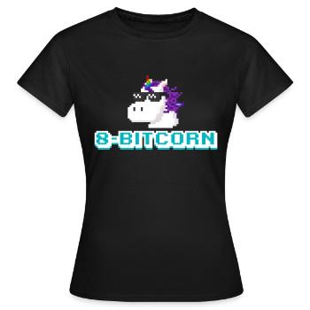 Ordinateur de jeu licorne 8 bits - T-shirt Femme - noir - Devant - AI Model Female 172 dark (172cm)