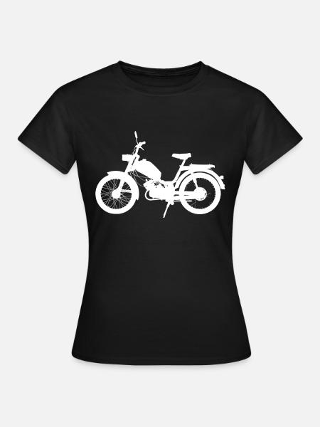 Mofa Moped Roller Motorrad Oldtimer Zweitakter - Frauen T-Shirt - Schwarz