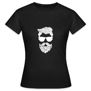 Vollbart - Frauen T-Shirt - Schwarz - Vorne - AI Model Female 172 dark (172cm)