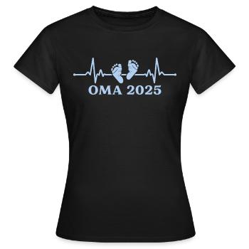 Werdende Oma 2025 Babyparty Geschlecht verkünden - Frauen T-Shirt - Schwarz - Vorne - AI Model Female 172 dark (172cm)