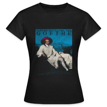 JOHANN WOLFANG VON GOETHE LITTÉRATURE POP-ART - T-shirt Femme - noir - Devant - AI Model Female 172 dark (172cm)