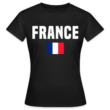 France, France - T-shirt Femme - noir - Devant - AI Model Female 172 dark (172cm)