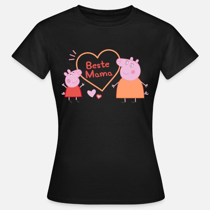 Peppa Pig Design Best Mom - Women's T-Shirt - black