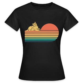 Bombay Cat Retro Vintage - T-shirt Femme - noir - Devant - AI Model Female 172 dark (172cm)