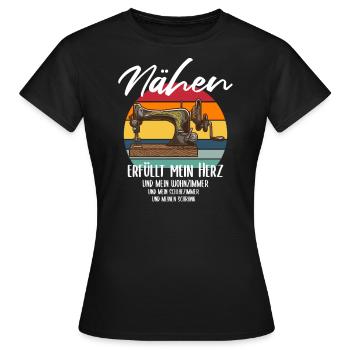 Lustiger Nähen Spruch als Geschenk für Näherinnen - Frauen T-Shirt - Schwarz - Vorne - AI Model Female 172 dark (172cm)