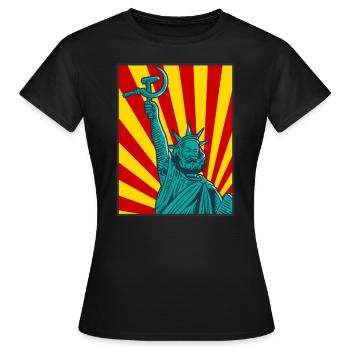Lustiger Sozialistischer Spruch über Sozialismus! - Frauen T-Shirt - Schwarz - Vorne - AI Model Female 172 dark (172cm)