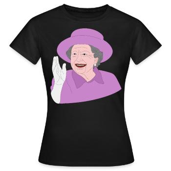 Königin Elisabeth II. winkt zum 70. Kronjubiläum - Frauen T-Shirt - Schwarz - Vorne - AI Model Female 172 dark (172cm)