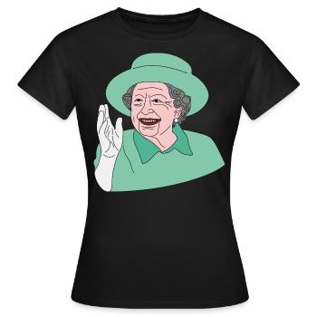 Notre Majesté la reine Elizabeth II. - T-shirt Femme - noir - Devant - AI Model Female 172 dark (172cm)