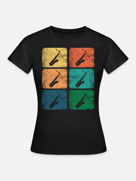 Saxophon - Frauen T-Shirt - Schwarz