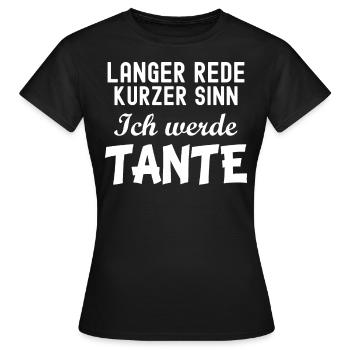 Tante Nachwuchs Geburt - Frauen T-Shirt - Schwarz - Vorne - AI Model Female 172 dark (172cm)