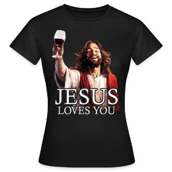 Jesus Christ - Women's T-Shirt - black - Front - AI Model Female 172 dark (172cm)
