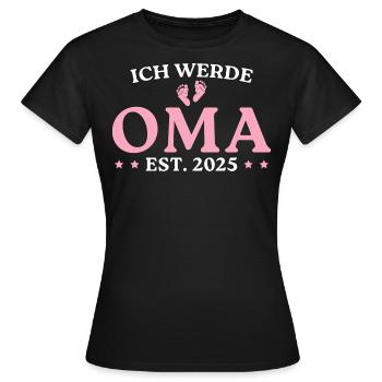 Ich werde Oma 2025 Werdende Großmutter - Frauen T-Shirt - Schwarz - Vorne - AI Model Female 172 dark (172cm)