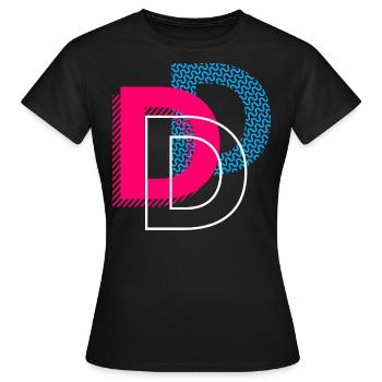 Anfangsbuchstabe D - Frauen T-Shirt - Schwarz - Vorne - AI Model Female 172 dark (172cm)